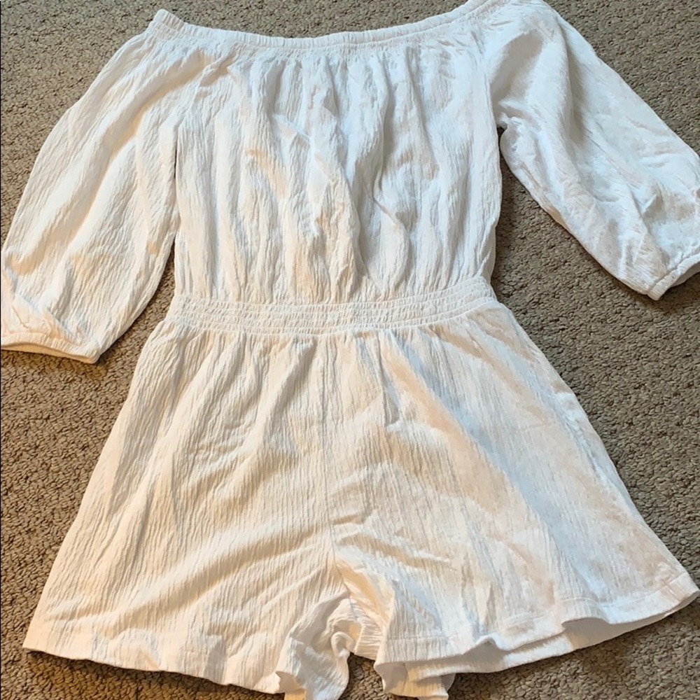 Gap White Off the Shoulder Romper